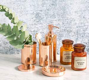 Ensemble de salle de bain en métal, accessoires de maison créatifs, porte-serviettes décoratif, porte-savon, porte-brosse à dents, organisateur de rangement, présentoir - Product Image 5