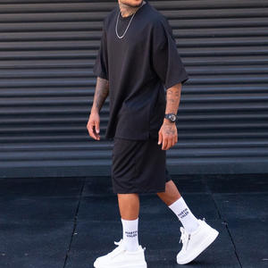 Ensemble d'été pour hommes deux pièces avec logo personnalisé et design, short délavé à l'acide, t-shirt imprimé, vêtements grande taille - Product Image 5