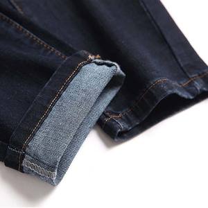 Nouveau style, jeans en denim déchiré et délavé, coupe droite, pour hommes, style streetwear, tricoté, respirant, coupe ajustée, tendance - Product Image 5