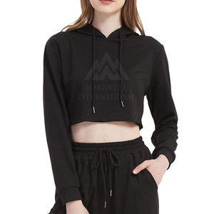 Uso al aire libre superventas mujeres Crop Top sudaderas con capucha ropa de moda mujeres duraderas Crop Top sudaderas con capucha - Product Image 1