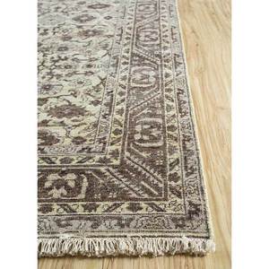 พรมขนสัตว์อัฟกันถักมือสีเบจน้ำตาลลายดอกไม้ คลาสสิก ขนาดใหญ่ สำหรับตกแต่งบ้าน รุ่น Someplace in Time-EA-3062 (Cs-01) - Product Image 4