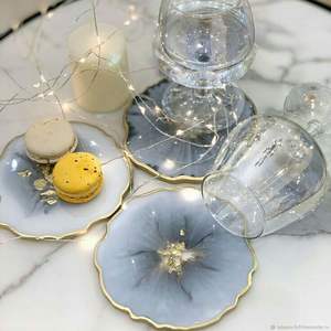 Juego de posavasos artesanales de epoxi para mesa de café, decoración del hogar, arte en epoxi, posavasos redondos para bebidas, para bar, cocina, regalo de inauguración, decoración del hogar. - Product Image 5