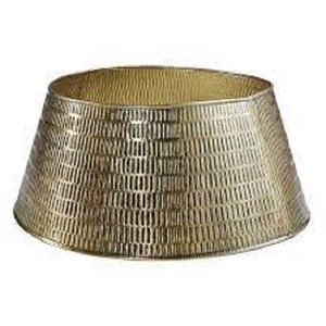 Collier d'arbre de Noël en métal doré Jupe d'arbre de Noël Anneau ou support de base pour la décoration de Noël Personnalisable - Product Image 1