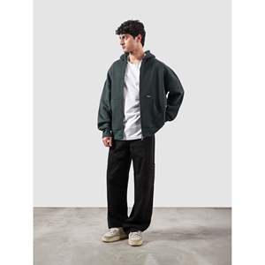 Sweat à capuche zippé en molleton French Terry vert Racing, 500 g/m², lavé aux enzymes, léger, avec motifs sérigraphiés, tailles XXS-XL - Product Image 3