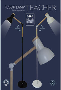 Bel Air Home-โคมไฟพื้นห้องครูที่ทันสมัยหรูหราทำจากไม้โลหะความสูง155ซม. พร้อมหลอดโคมไฟ E-27ไม่รวม - Product Image 4