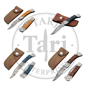 มีดพกเหล็กดามัสกัสคุณภาพสูง ด้ามไม้พะยูงสลักลาย  รับผลิตตามแบบ (OEM) มีดล่าสัตว์สั่งทำพิเศษจากโรงงานโดยตรง - Product Image 6