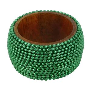 Perles vertes Rond de serviette Accessoire de décoration de table élégant pour la maison, mariage et fête Pièce décorative élégante faite à la main - Product Image 1