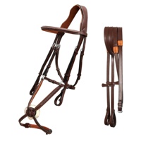 Muserolle confortable en cuir de qualité supérieure Figure décorative 8 Bride Équipement de saut de cheval durable Exportateur indien Fournisseur