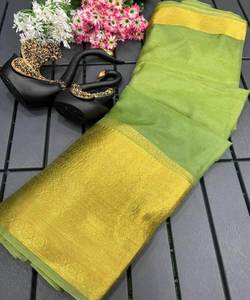 Prêt-à-porter Traditionnel Banarasi Khadi Sari Costume en Soie avec Broderie pour Fêtes et Mariages Indiens Prix de Gros - Product Image 3