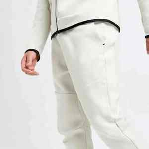 Diseño OEM 69% algodón 31% poliéster blanco hombres Tech Fleece chándal con cremallera completa Sudadera con capucha Joggers pantalones de chándal - Product Image 5