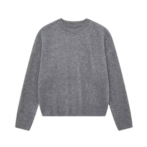 Suéter de lana 100% de cuello alto para hombre, suéter de punto suelto de talla grande para otoño e invierno, Jersey transpirable para mantener el calor para hombre - Product Image 1