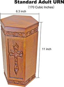 Urnas para cremación de madera para cenizas humanas, cruces de grabado a mano para adultos, urna funeraria para madre, papá, exhibición de entierro en casa - Product Image 4