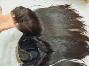 Extensions de cheveux humains bruts vietnamiens haut pour perruque de fermeture de dentelle suisse avec des cheveux à double trame de tissage droit d'os de bébé - Product Image 3