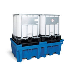 Vasca di raccolta in polietilene (PE) per 2 IBC da 1000 litri, con 2 pallet - Product Image 2