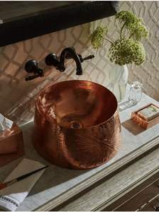 Luxury Farmhouse Stainless Steel <b>Basins</b> with Round Hammered Design Durable <b>Bowls</b> for Home Use Easy Cleaning - Product Image 1