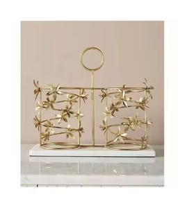 ชั้นวางไวน์โลหะหลายหัวทำจากโลหะสีทองแบบทันสมัยหรูหราชั้นวางบนโต๊ะสำหรับวางไวน์ถังน้ำแข็งและเครื่องดื่ม - Product Image 2