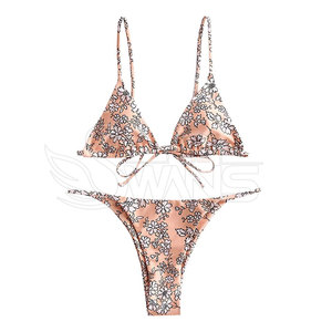 Recién llegado, conjuntos de bikini de mujer de calidad premium, ropa de playa de corte alto con diseño de patrón de animales personalizable - Product Image 5