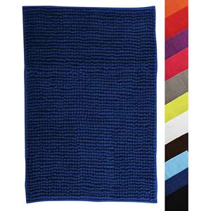 Alfombra de baño de microfibra antideslizante MSV 'Chenille' en azul oscuro, 60 x 90 cm - Product Image 3