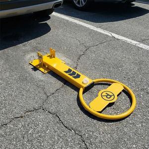 Poste de estacionamiento plegable de acero con anillo bloqueable de 65 cm para estacionamientos y cocheras, que sirve como guía de estacionamiento. - Product Image 2