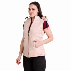 Chaleco con capucha de Color rosa para mujer, alta calidad, sin mangas, a la moda - Product Image 3