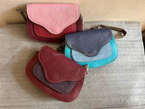 New Western Stylish Multi Recycled Leather Stubby Color Sling Bag High Quality Leather <b>Handbag</b> <b>Colourful</b> Women Side Sling Bags - Product Image 4