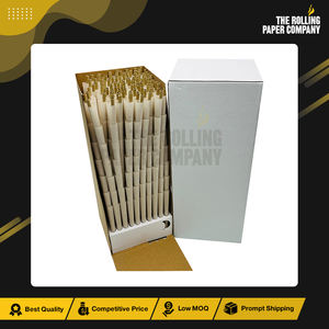 Exportateur de quantité en gros de papier de chanvre de taille de 98/26MM fait en vrac empaquetant des cônes pré-roulés faits sur commande d'Indonésie - Product Image 3