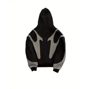 Premium unisexe personnalisé en détresse goutte épaule à capuche pull lavé avec Boxy Baggy Applique broderie Street Wear motif - Product Image 5