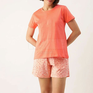 Conjuntos Cortos de Alta Calidad para Mujer, Color Personalizado, 100% Algodón, Ligeros, Ropa Casual Transpirable para Primavera/Verano - Product Image 1