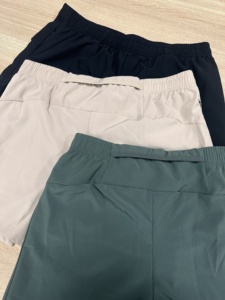 Pantalones cortos de gimnasio atléticos personalizados para hombre de secado rápido de talla grande transpirable bolsillo con cremallera cordón frontal medio ecológico para correr - Product Image 5