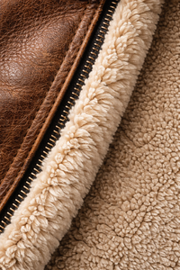 Chaqueta de Cuero Forrada con Piel de Oveja, Chaqueta Trucker Personalizada, Fabricante de Chaquetas de Invierno de Cuero Genuino al por Mayor OEM - Product Image 6