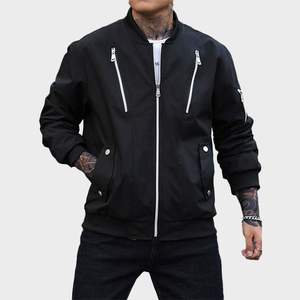 Chaqueta Bomber Personalizada OEM con Logotipo Bordado, Cierre Frontal, Estilo Urbano, Casual, Clásica, con Botones, para Hombre - Product Image 1