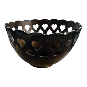 Cuenco de frutas de latón con diseño de hoja de Color dorado, forma redonda de fruta, Color cuenco de blanco y dorado, producto a la venta - Product Image 4