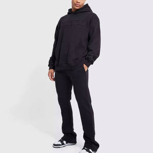 Chándales de moda en relieve 3D de tela de alta calidad a la venta/ropa de calle lisa en blanco personalizada para hombre chándales con jersey en relieve - Product Image 2