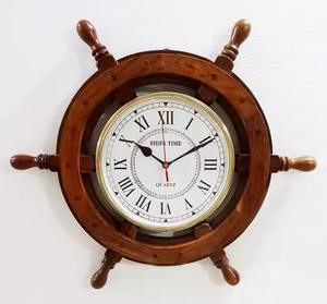H.M.A Handicrafts Silent Analog Brass Nautical <b>Clock</b> Art Deco Design Easy Read Office Home Use Bedroom Wedding Occasion - Product Image 4