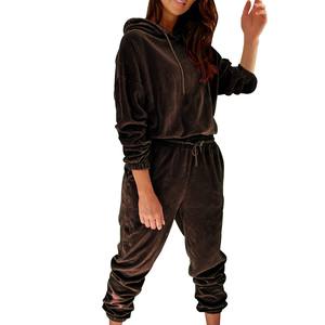 Vêtements de survêtement pour femmes 2025 Automne Velours 2 pièces Ensemble Hoodies Pantalons amples Streetwear Sportwear - Product Image 5