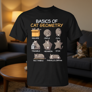 Maglietta Promozionale con Gatto Geometrico per Papà Gatto, Mamma Gatto e Bambini - Product Image 3