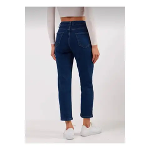 Pantalones Vaqueros Casuales Ajustados para Mujer con Detalle de Remaches y Cintura Baja - Color Sólido de Alta Calidad - Product Image 3