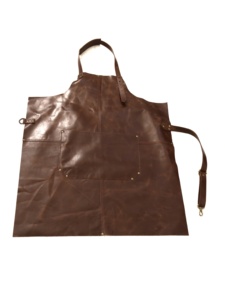 Robuste café Chef Restaurant outil de travail bavoir en cuir jardin barbecue uniforme tablier en cuir pour femmes hommes charpentier tablier de travail - Product Image 3
