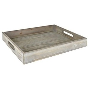 Bandeja de servir de madera de lujo con asas de metal dorado, bandeja decorativa otomana de madera oscura brillante para hotel, restaurante y hogar - Product Image 3