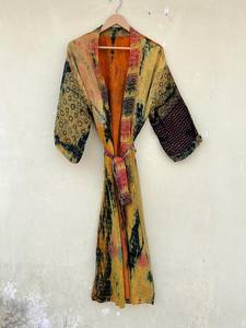 Kimono de seda hecho a mano Tye Dye, ropa de Festival ligera, cubierta de playa reciclada india, verano, otoño, Primavera, tamaño, característica suave gratis - Product Image 4