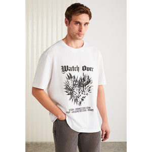 เสื้อยืดคอกลมทรงปกติพิมพ์ลายผ้าฝ้ายออร์แกนิก 100% สำหรับผู้ชาย GRIMELANGE - Product Image 3