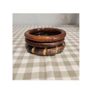 Juego de Brazaletes de Madera Hechos a Mano de Primera Calidad para Exportación, Resistentes al Agua, Acabado Natural Pulido, Estilo Tradicional para Mujer - Product Image 1