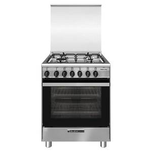 Cuisinière à gaz Glem SA66IX en acier inoxydable classe A avec four électrique 4 zones 60x60x85cm - Product Image 1