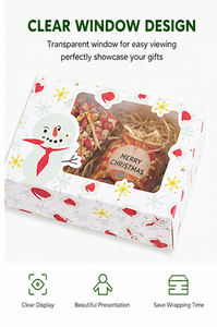 Custom Printed <b>Christmas</b> Window Gift <b>Box</b> Snowman Folding Paper Candy Cookie Holiday Xmas Packaging Wholesale Supplier Factory - Product Image 6