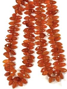 Perles Briolette en forme de marquise à facettes en cornaline rouge naturelle AAA 7x14mm taille 17 pouces perles de pierre - Product Image 5