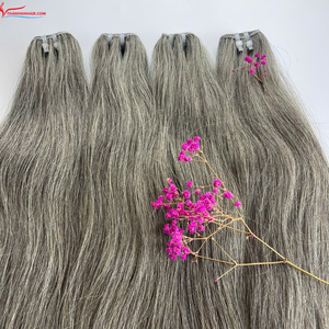 ผมต่อเวียดนามแท้ 100% คุณภาพสูง ผมตรงธรรมชาติแบบเวฟท์  แบบดับเบิ้ลดรอน สีเทา พร้อมส่ง - Product Image 5