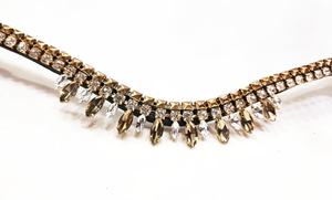 สายคาดศีรษะม้าประดับคริสตัลรูปหัวใจหนังแท้ทำมือ ประดับด้วยทองและเพชรเทียม สำหรับตกแต่งอุปกรณ์กีฬาขี่ม้า - Product Image 2