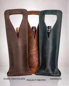 Personalized Leather Wine <b>Caddy</b> Handmade Holder Monogrammed Sleeve Accessories Company Logo Bulk Gifts LEB-0043 - Product Image 3