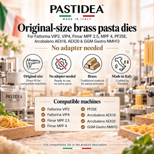 Matrice d'extrusion de pâtes en bronze standard Pastidea VIP-MPF-N021-S de 63,5 mm de diamètre, épaisseur réglable pour diverses machines à pâtes - Product Image 3