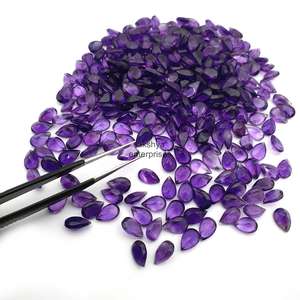 4x6mm naturel améthyste poire coupe pierre à facettes violet améthyste pierres précieuses en vrac perles pour la fabrication de bijoux au prix d'usine en vrac - Product Image 5
